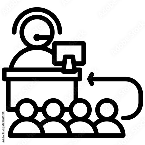 Queue Outline Icon