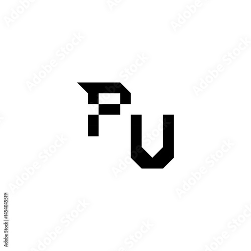 sporty style monogram cool minimalist logo PU Initial square concept Alphabet