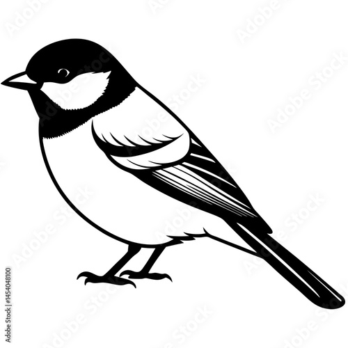 Minimal Great Tit Vector on White