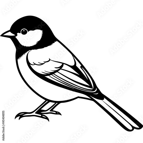 Minimal Great Tit Vector on White