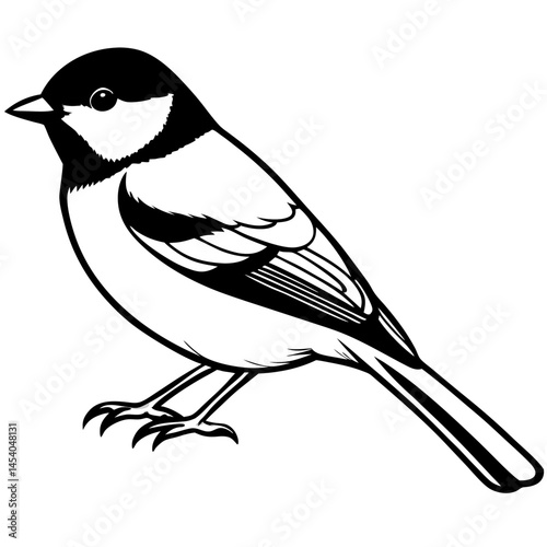 Minimal Great Tit Vector on White
