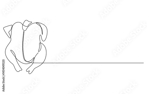 Whole Boiled Chicken continuous one line drawing, Whole Boiled Chicken – Minimalist Line Art Illustration,