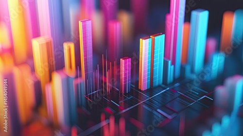 Neon Cityscape Data Visualization.