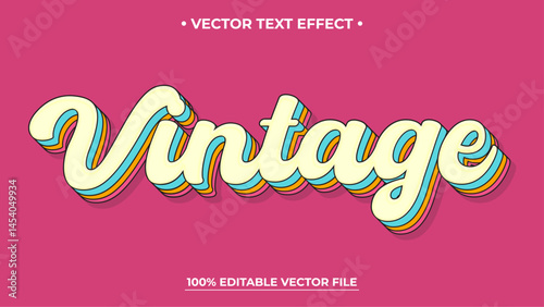Vintage text effect with retro Vintage Style theme