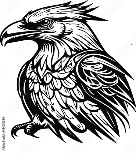 crow tattoo vector