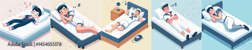 sailor vector sleeping on bed