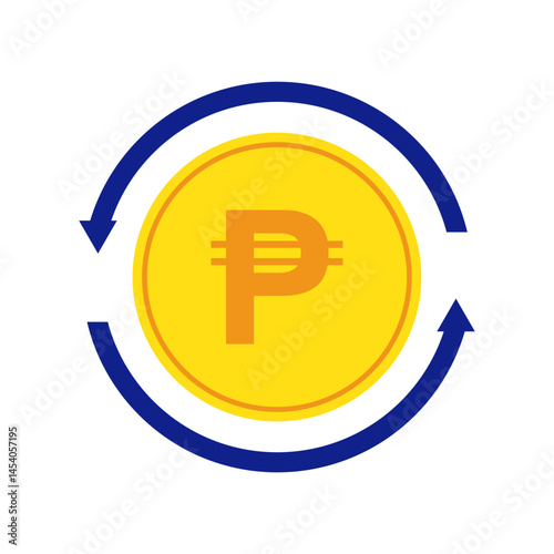 peso currency symbol isolated on transparent background
