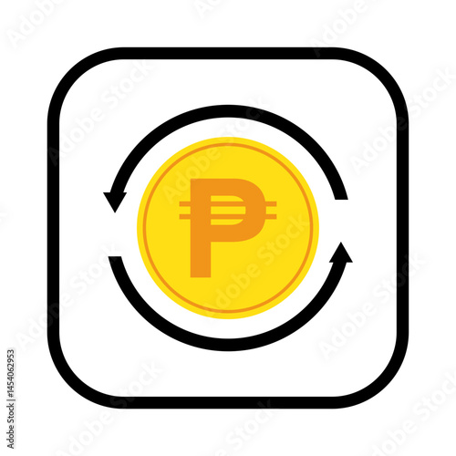 peso currency symbol isolated on transparent background