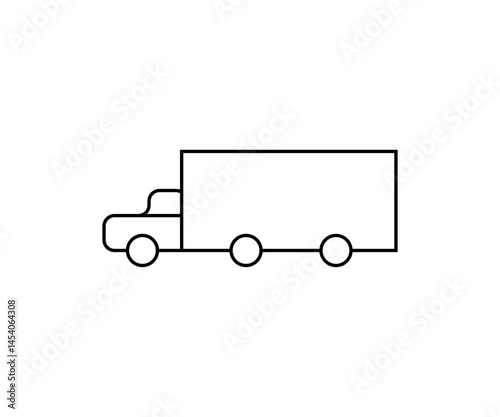 Delivery Truck Line Vector Icon Transport Vehicle Outline Symbol