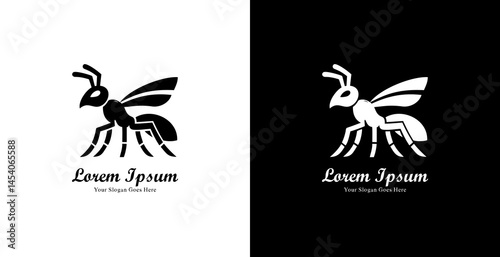 Winged ant logo design with modern style