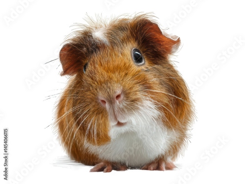 Guinea Pig Animal Portrait Isolated on White Transparent Background