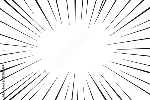 Line action comic effect, explosive force, concentration line burst from center, motion effects, explosion speed in comics style - for stock