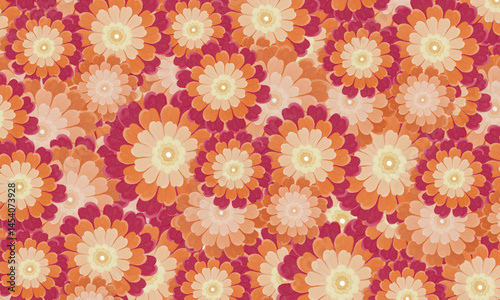 Fototapeta Naklejka Na Ścianę i Meble -  Zinnia  flowers floral backgrounbd design