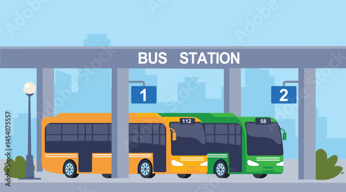 Bus Stand Illustration