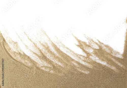 sand frame isolated on white background, top view