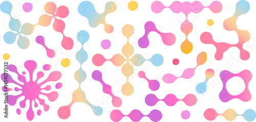 Morphing blob dot set.Connected meta circles for abstract patterns.