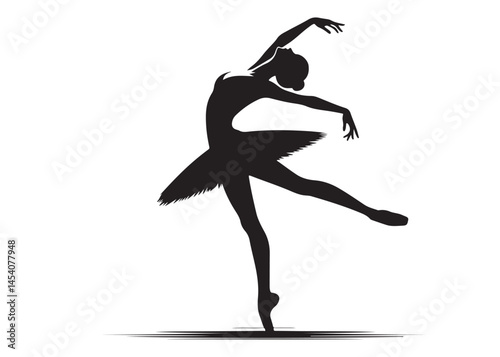 ballet dancer logo silhouette vector, ballet silhouette ballerina logo icon silhouette, ballet jumping dancer female dancer action pose black silhouette isolated on white background.