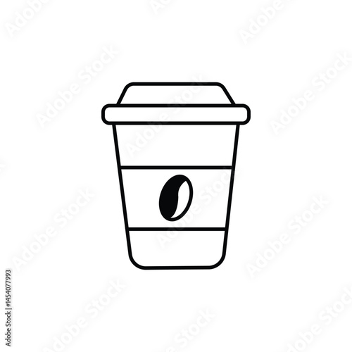Coffee cup icon. Paper coffee cup icon isolated on white background
