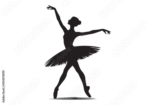 ballet dancer logo silhouette vector, ballet silhouette ballerina logo icon silhouette, ballet jumping dancer female dancer action pose black silhouette isolated on white background.