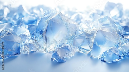 Wallpaper Mural Sparkling ice crystals on blue background, refreshing drink concept Torontodigital.ca