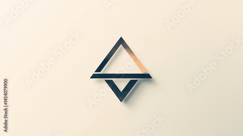 Digital illustration of a stylized triangle icon with a gradient fill and intersecting dark lines.