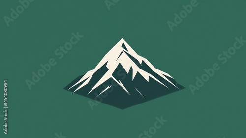 Digital illustration of a stylized, geometric mountain peak with sharp, angular ridges.
