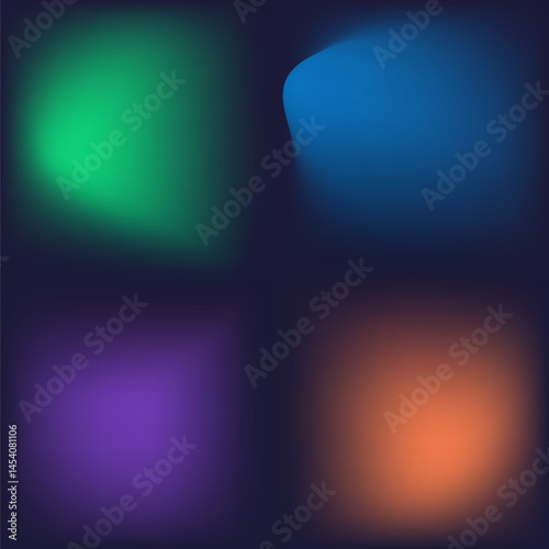Colorful abstract background with gradient effects in green blue orange and purple vibrant aesthetics