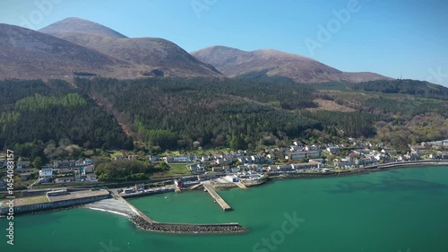 Aerial View of Newcastle Coastline, County Down, Northern Ireland photo