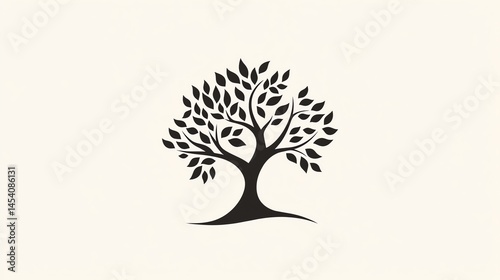 Photograph of black silhouette of a tree with numerous leaves, symbolizing growth and longevity.