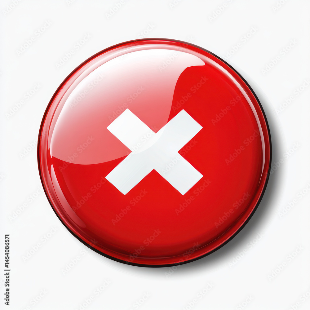 Obraz premium red cross button