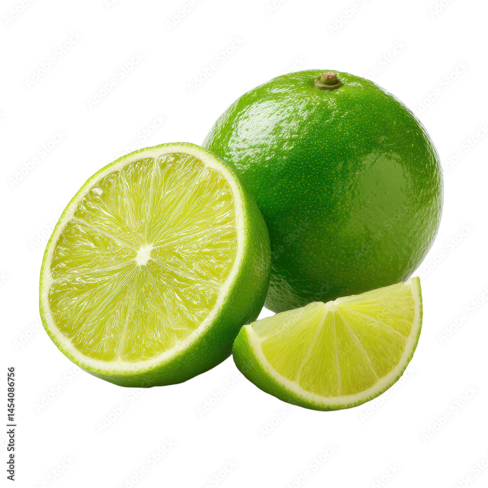 Fresh and Zesty Close-Up of Vibrant Green Limes Against a Black Background Fresh and Zesty Close-Up of Vibrant Green Limes Against a Black Background