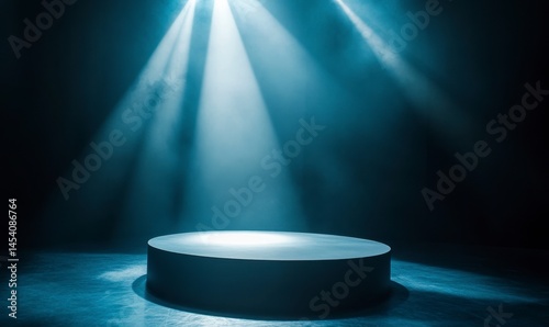 Spotlight on Minimalist Stage for Presentation in Dark Environment