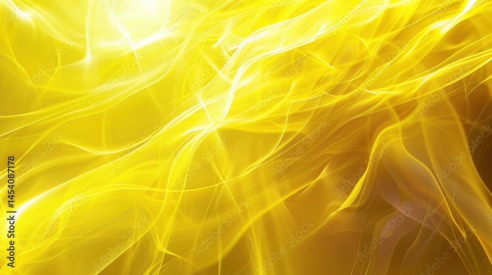 Fototapeta premium Yellow gradient with abstract light shapes