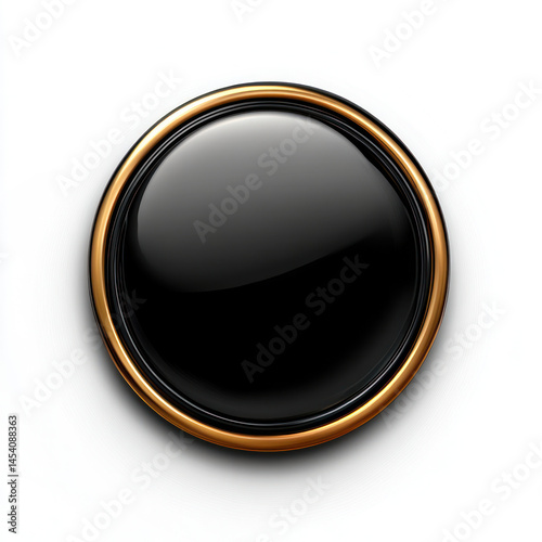 black and gold button frame logo