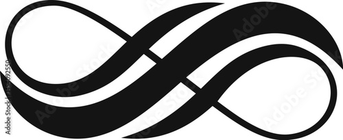 Infinity symbol representing eternity and endless possibilities, forming a continuous loop of interlocked halves, embodying boundless potential and everlasting love