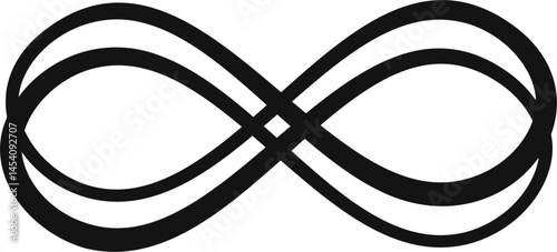 Double infinity symbol is swirling in a continuous loop, creating a bold and graphic representation of eternity, endless possibilities, and unlimited potential