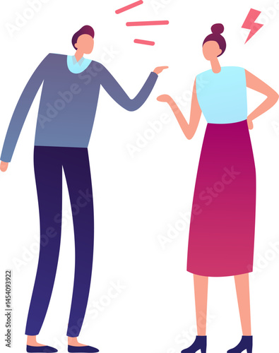 Colleagues having a bad discussion at work, fighting and blaming each other about problems and responsibilities, bad workplace environment and mobbing concept