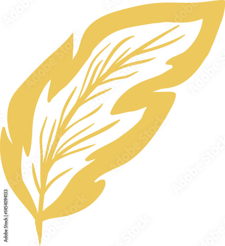 Minimalist golden feather design embodying lightness, softness, and freedom, inspiring creativity for various projects while adding an elegant touch to any artistic endeavor