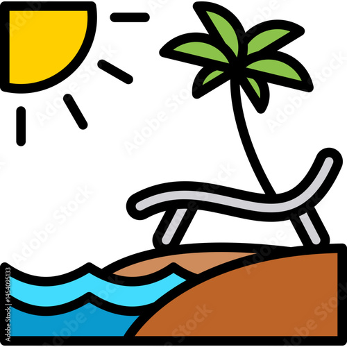 Vacation lineal color icon