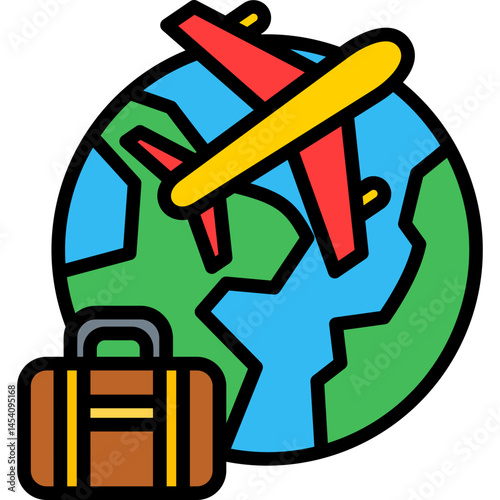 Tourism lineal color icon