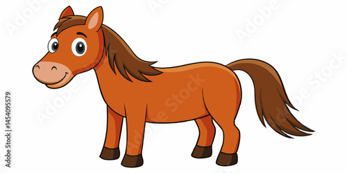 brown horse isolated on white
