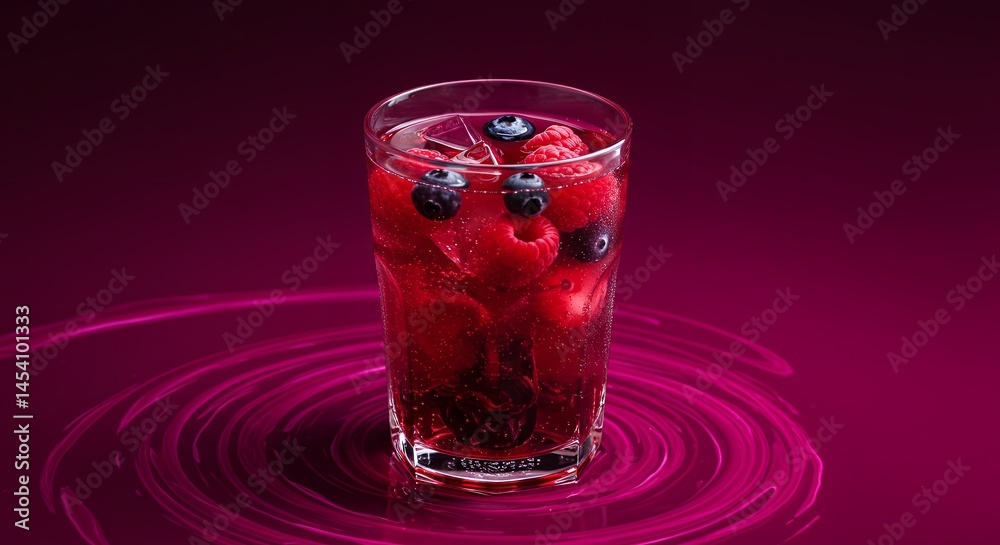 Berry Drink with Ice and Fruit Berry Drink with Ice and Fruit