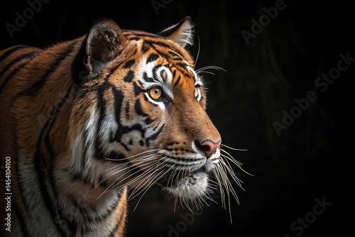 Portrait of a Tiger with a black background