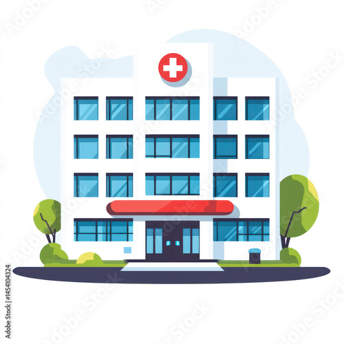 vector illustration of hospital building