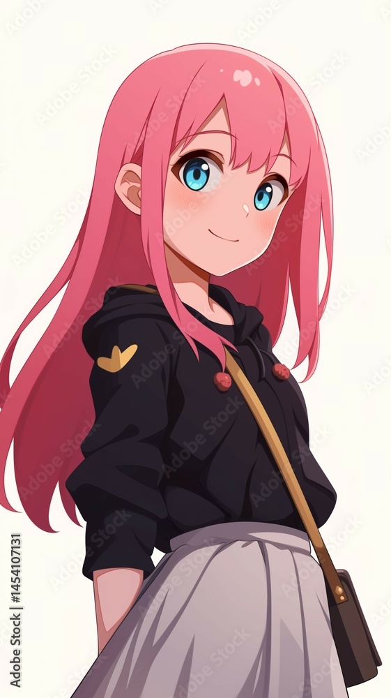 Naklejka premium アニメ調の美少女の切り抜き用素材