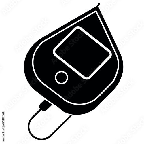 Bold black glucometer icon – silhouette vector for health monitoring