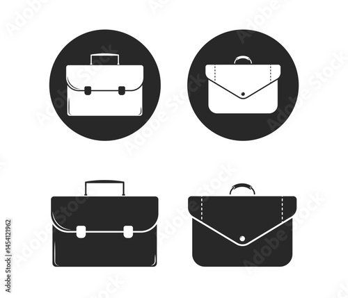 Stylized icons of briefcases, perfect for business or work themes