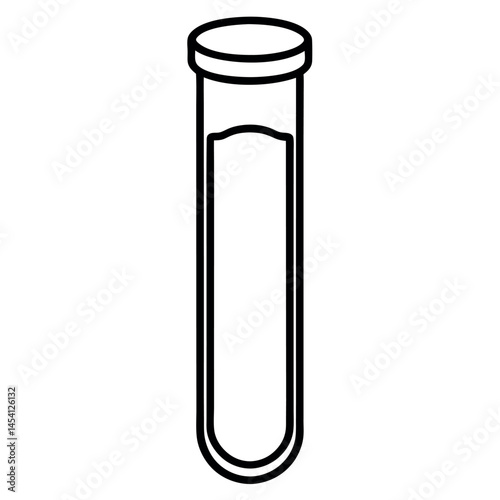 Minimalist test tube silhouette – medical analysis concept on white background