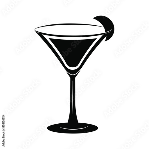 cocktail glass with olives isolated