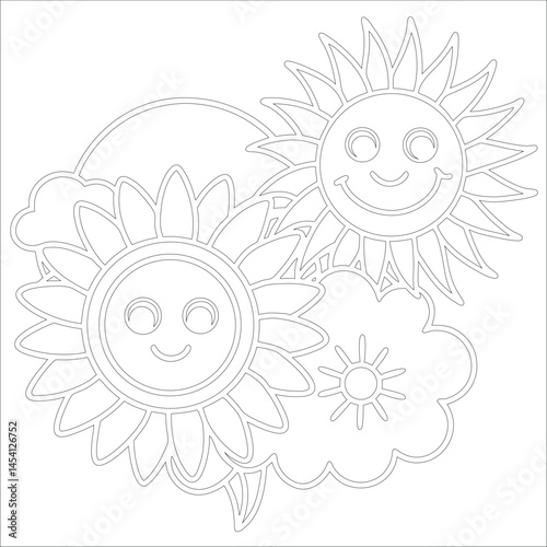 Cute Hand Drawn Kawaii Coloring Book Art